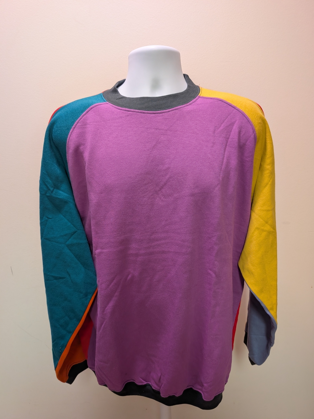 Vintage 80s Jams Surf Line International Color Block Knit Pullover Sweater